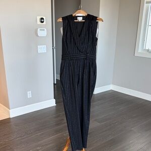 Milly Black Striped Jumpsuit